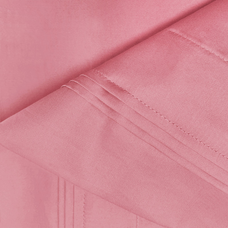 Blush Egyptian Cotton Standard Pillowcase Set with Sateen Weave