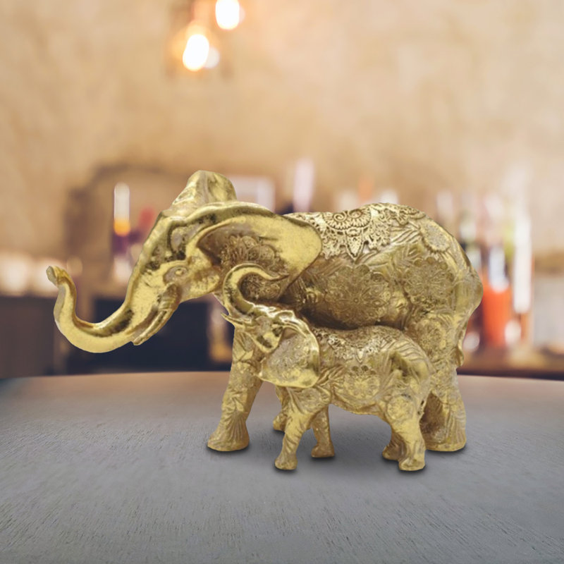 Figurine d'éléphant thaïlandais avec bébé