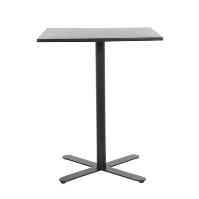 24" Square Metal Outdoor Dining Tablefrosted Black Coated Stand by Taiga Furnishings