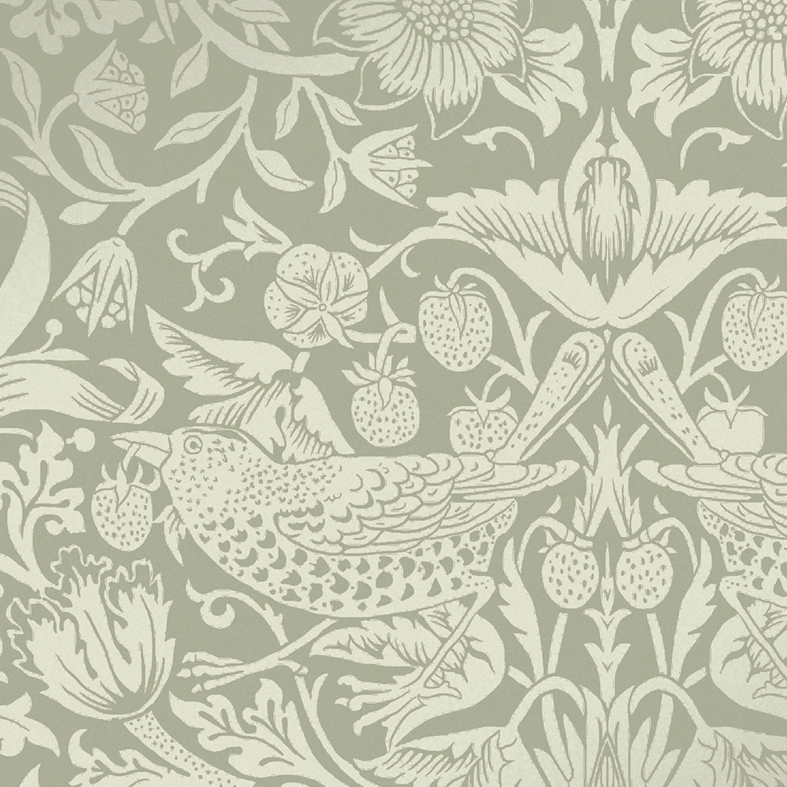Floral Wallpaper, Fibrous Sage