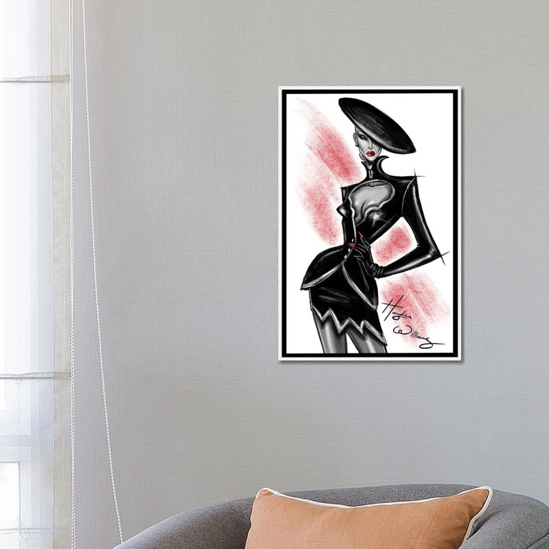 Femme fatale, Floater Framed Print Canvas without Mat, H 26 po x l 18 po, Blanc