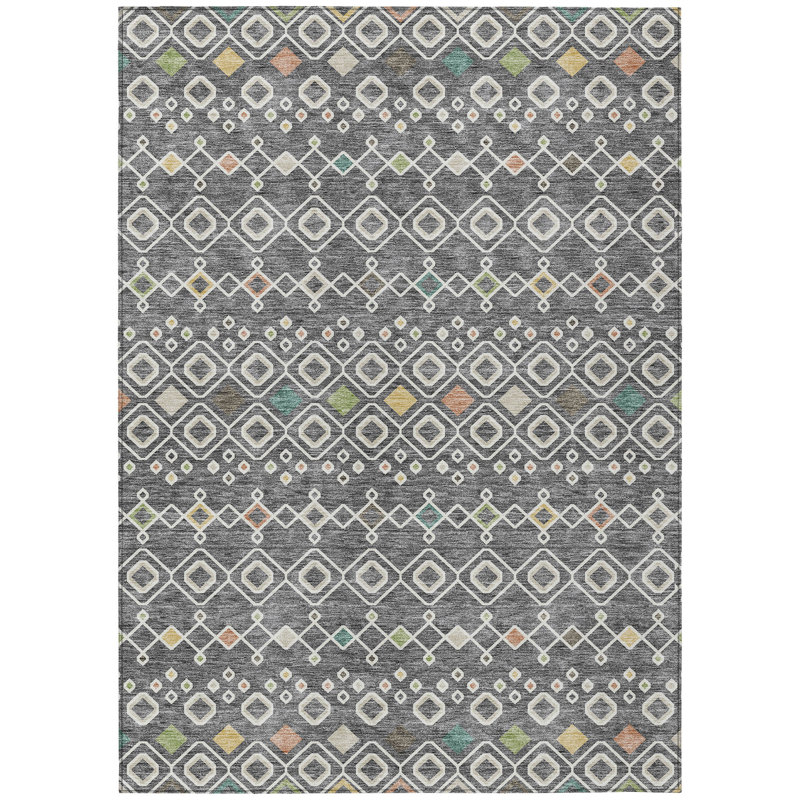 Aleighna Area Rug with Non-Slip Backing, Rectangle 9' x 12'