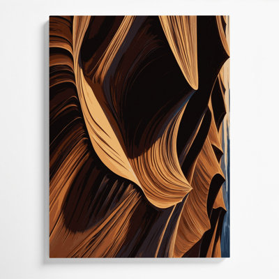 Diagonale rayures sable brun foncé, art mural sur toile