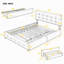 Lit plateforme tapissier avec 2 tiroirs et 1 lit gigogne simple TG, tissu de lin, grand-710751241