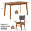Ensemble de salle à manger ovale 5 pièces pour 4 personnes, table en bois d'hévéa brun et 4 chaises avec sièges rembourrés gris Farmhouse-455278213