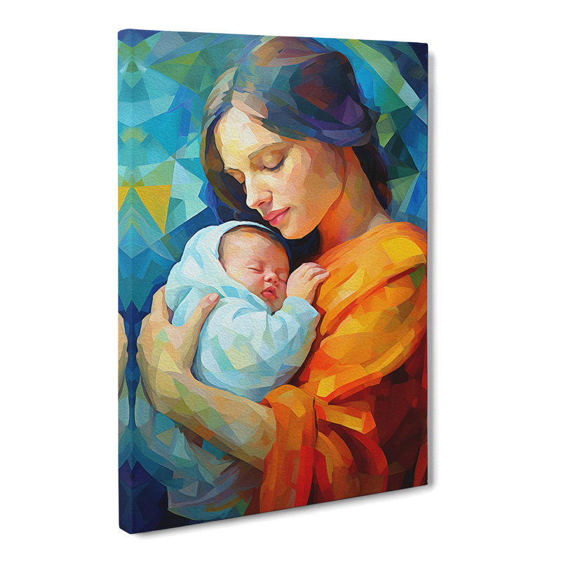 Mother And Baby Modern - Wrapped Canvas, 60cm H x 40cm W x 3cm D