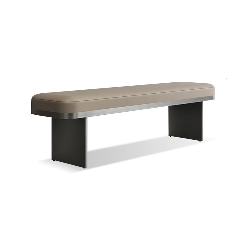 Faux Leather Upholstered Bench, 17.72"H x 47.24"W x 15.75"D