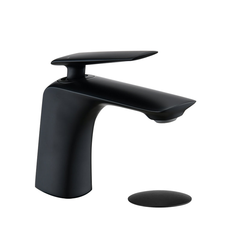Single-handle Bathroom Faucet with Drain Assembly, Matte Black