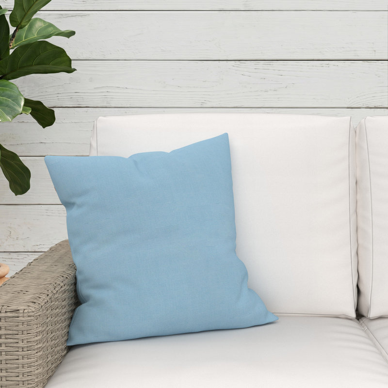 Jem Gabi Sunbrella® Indoor/Outdoor Throw Pillow, Square 18", Canvas Air Blue Sunbrella® Canvas
