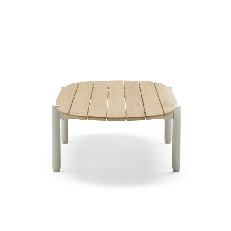 Oval Teak Outdoor Coffee Table, Putty