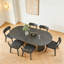 Table de salle à manger ovale en chêne gris 80 po Venezia