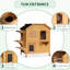 Enclos pour chat à 2 étages pour l'extérieur - maison en bois avec porte de secours et plateformes de saut pour le plaisir des chats