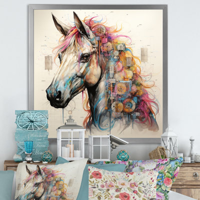 " Diagrammatic Colorful Drawing Unicorns "