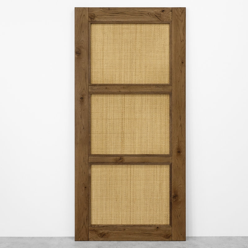 Alondria Oak with Rattan Barn Door, Brown