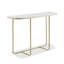 Console rectangulaire en fer blanc et bois blanc doré-435730887