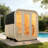 4-6 Person Outdoor Square Sauna, White Pine Wood With 9kw Sauna Stove And Tempered Glass Door
