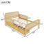 Structure de lit double pleine grandeur avec tiroirs de rangement et décorations en rotin-662724641
