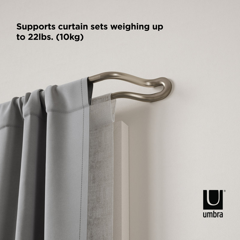 Bronze Adjustable Double Curtain Rod with Finials, 42''-120''