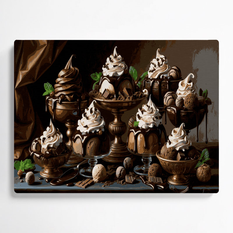 Desserts Chocolate ice cream Brown Metal Wall Art, 11" H x 14" W
