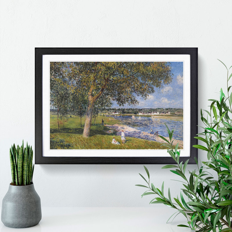 Walnut Tree in a Thomery Field by Alfred Sisley - Picture Frame Painting, Black, 36cm H x 48cm W x 2cm D