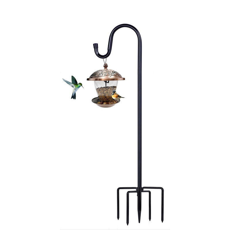 Crochets de berger pour l'extérieur, paquet de 1 mangeoire d'oiseaux avec base à 5 branches pour lanterne suspendue, mangeoire pour colibris