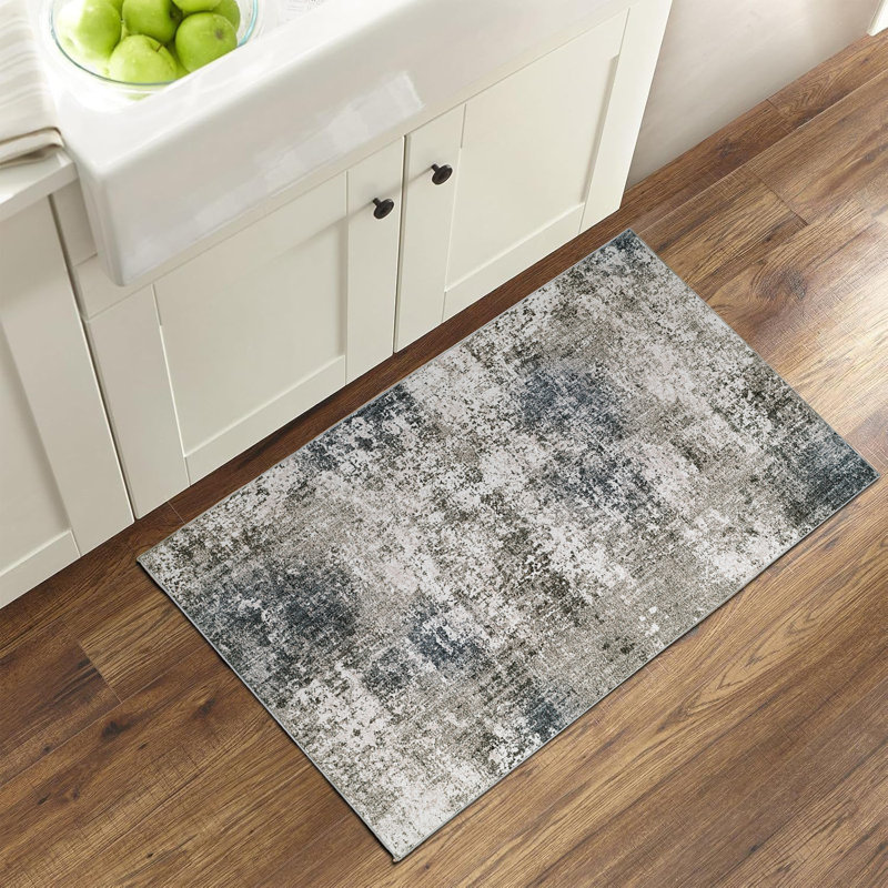 Sarah Machine Washable  Abstract  Area Rug With Non-Slip Backing, Rectangle 2' x 3'