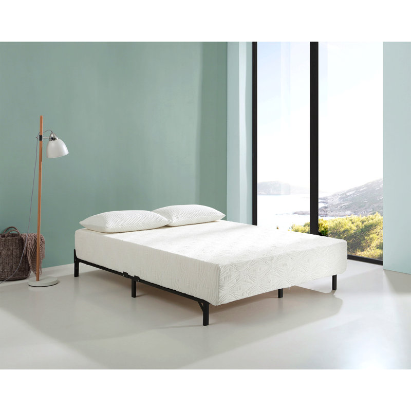 Matelas en mousse à mémoire de forme infusée dans une boîte, sommeil frais et détendu, mousse à haute densité, soutien extra ferme, blanc
