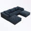 Canapé modulaire en velours côtelé avec assise profonde et 2 repose-pieds-1272239670