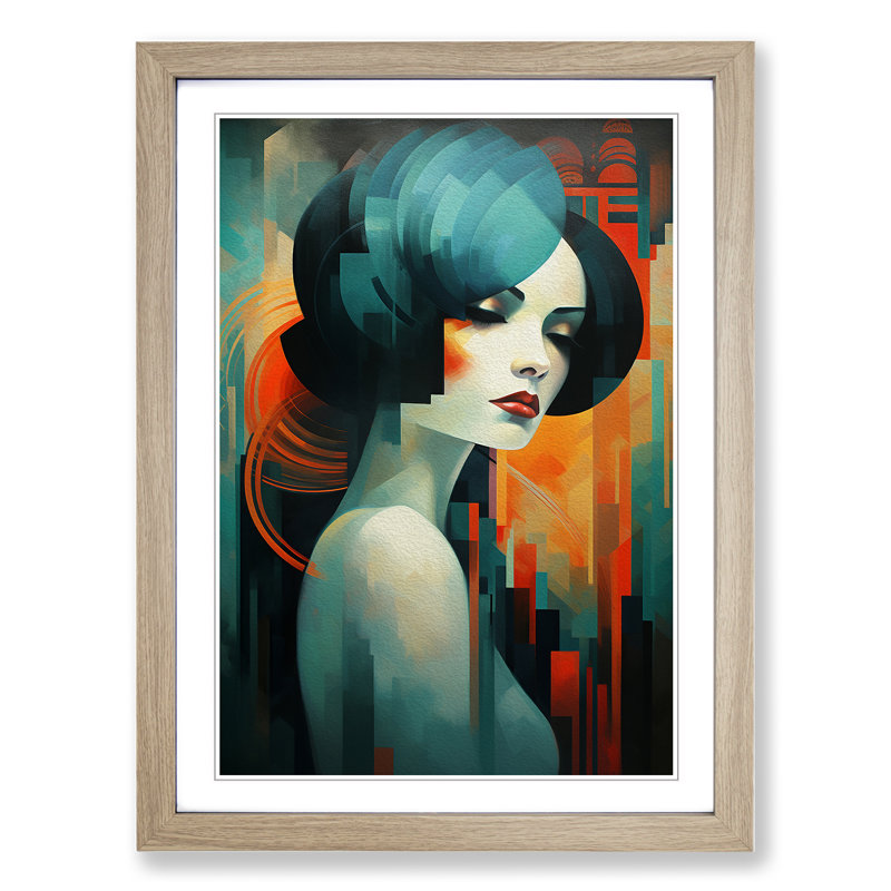 Single Picture Frame Print on Wood, 64cm H x 46cm W, Oak Framed