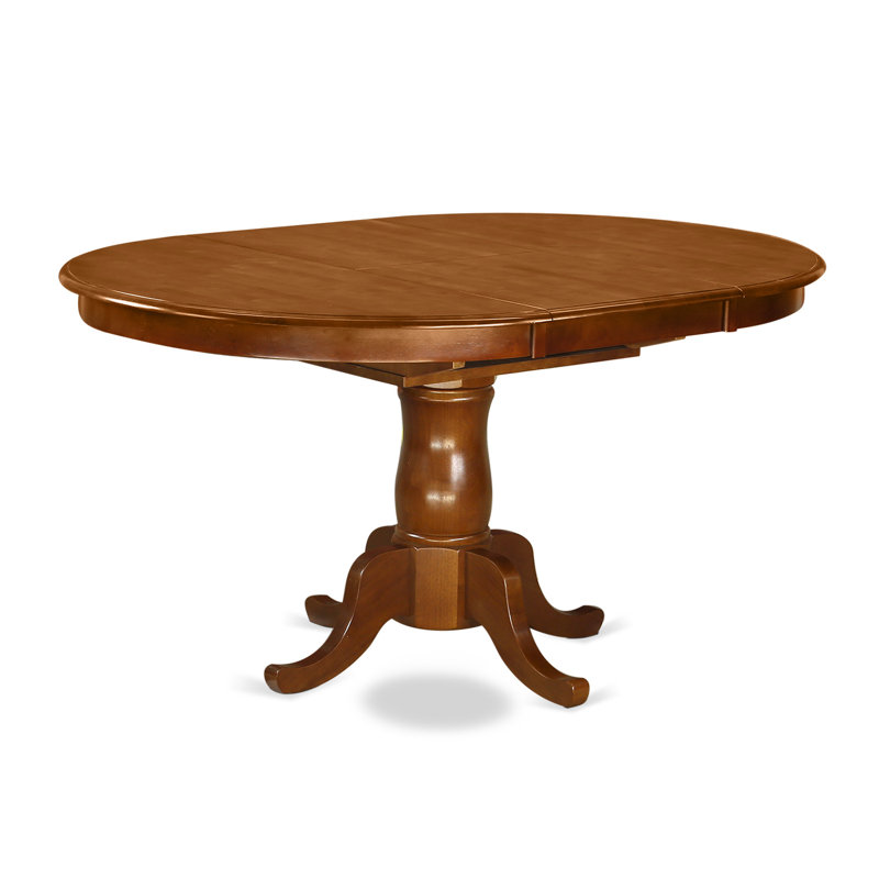 7 Piece Kitchen Table & Chairs Set Consist of an Oval Dining Table with Butterfly Leaf and 6 Dining Room Chairs, Saddle Brown