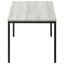 Table basse décorative pour l'intérieur de la maison, L 40 po rectangulaire, stratifié gris, pied en métal noir, base en stratifié, support