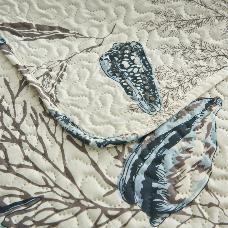 Ensemble de courtepointe réversible en microfibre 3 pièces Cockermouth, Courtepointe très grand + 2 taies d'oreiller