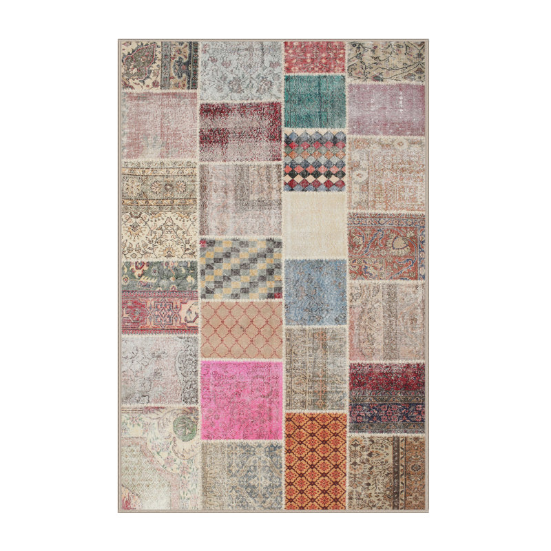 Tapis gris/beige/brun contemporain, Rectangle 7 pi x 10 pi