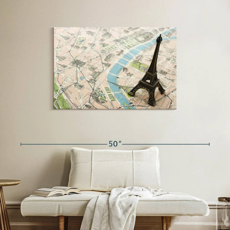 Carte de Paris, Tour Eiffel, Aliaz, H 26 po x l 39 po