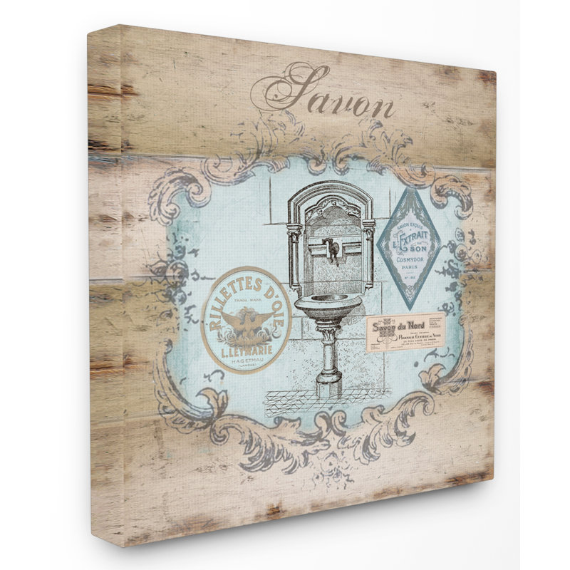 «Savon Wood Look Bath», impression sur toile, H 17 po x l 17 po, Toile tendue