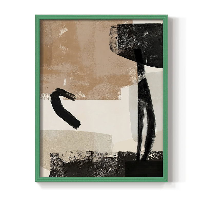 «Selective Arrangement III», reproduction encadrée - bois massif, Cadre simple vert, H 10 po x l 8 po