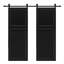 Double 2 panneaux modernes de 84 po x 42 po Porte de grange coulissante en bois de noyer noir avec ensemble de quincaillerie-131196864-131199590-131199646