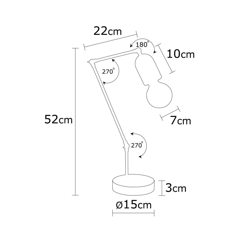Lampe de bureau brune 20,47 po Folse