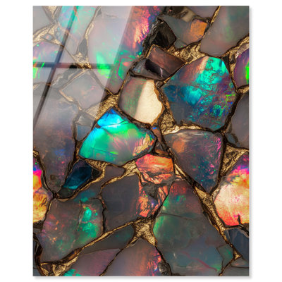 «Stonic Rainbow Acrode Geode Art Prints» par Art Remedy, prêt à être accroché