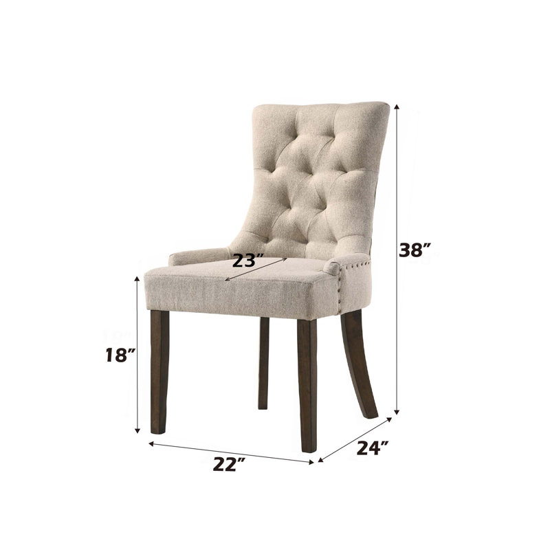 Chaise d'appoint, chaise d'appoint, ensemble de 2, Tissu tan