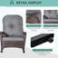 Chaise berçante de patio en gris, avec siège et coussin abondants, structure en acier pour le jardin, la cour arrière, conception robuste et large