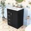 Meuble-lavabo compact de 24 pouces avec lavabo en céramique intégré et 3 tiroirs à fermeture en douceur-130183125