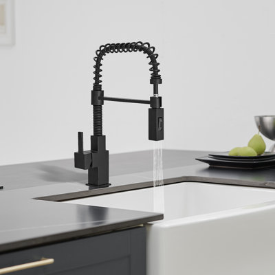 BESy Single Handle 2 Function Pull Down Kitchen Faucet with Accessories