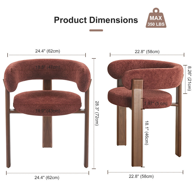 Ensemble de table et de chaises Adwin pour 2 personnes, comprenant une table ronde de 120 cm et 2 fauteuils rembourrés Teddy.