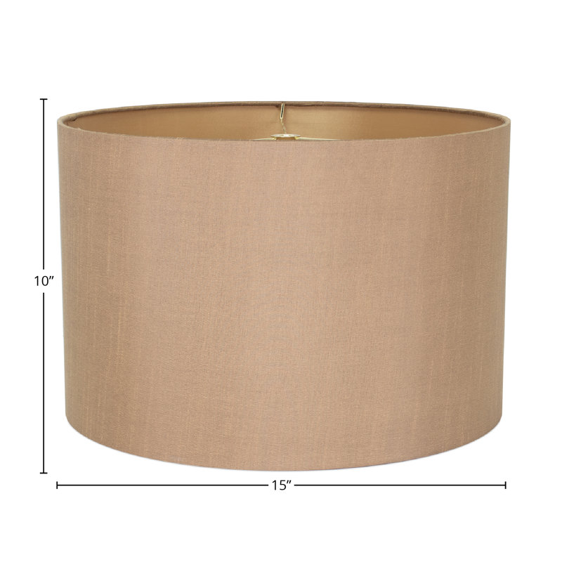 Abat-jour tambour en polyester 10 po (araignée), Lin doré, H 10 po x l 15 po x P 15 po