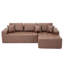 Canapé-lit modulaire en forme de L brun en similicuir brun, conception de chaise d'angle avec éponge haute densité, canapé à compression sans assemblage pour les petits espaces de salon-132275312-132275314