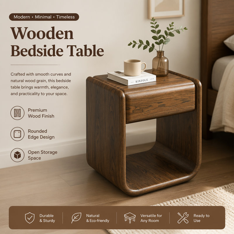 Lanza Dark Walnut End Table w/Drawer