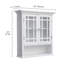 Armoire murale amovible au-dessus de la cuvette de toilette dans la salle de bain avec portes en verre, tablette réglable et rangement ouvert Cardonas-1534058282