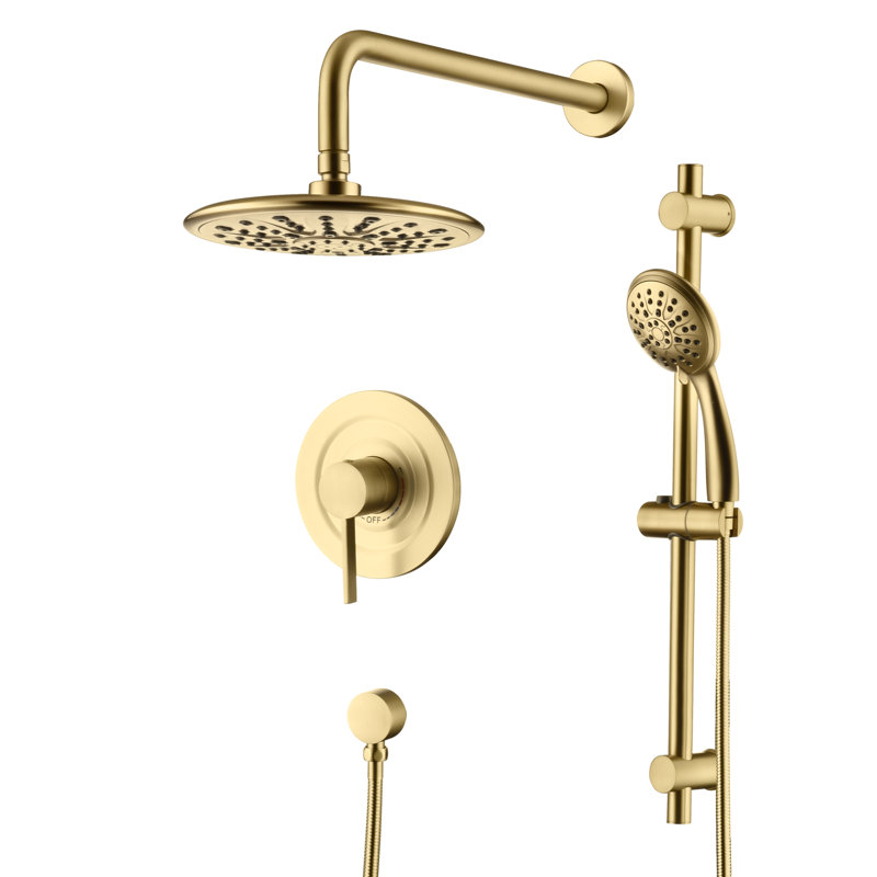 Système de douche complet pour salle de bain avec douche à jet 3 réglages, robinet de douche avec barre de glissement Summerain