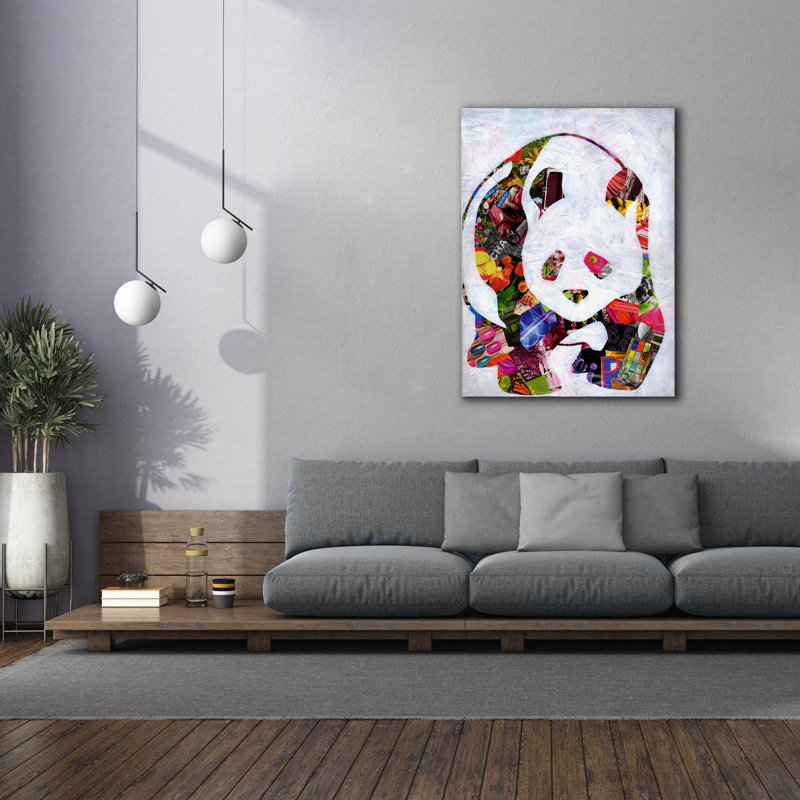 «Panda» par Artpoptart, art mural sur toile, H 54 po x l 40 po x P 1,5 po
